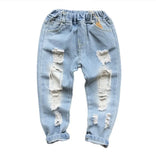 1-6yrs,Brand Pants Kids Trousers Fashion Girls Jeans Children Boys Ripped Jeans Kids Fashion Denim Pants Baby Casual Infant Boys