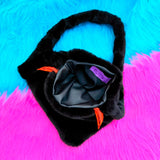 themeisles Y2K Weirdcore Aesthetic Bag Black Fluffy Little Demon