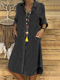 themeisles Women's Denim Dress Solid Color Large Casual Skirt Black Dresses