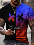 themeisles Colorful Quirky Little Devil Emoji Print Men's Street Hip-hop Style Short-sleeved 3D T-shirt Top