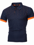 themeisles Men's Polo Shirt Golf Shirt Polka Dot Turndown Black / Red Blue Orange Dark Gray Red Outdoor Daily Short Sleeve Button-Down Clothing Apparel Classic