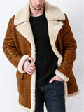 themeisles Autumn and Winter New Solid Color Thickened Fur One Men's Coat Single-breasted Faux Fur Grown-up Coat Men's Jacket