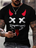 themeisles Colorful Quirky Little Devil Emoji Print Men's Street Hip-hop Style Short-sleeved 3D T-shirt Top