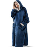 themeisles Oversized Wearable Blanket Flannel Thick Soft Warm Long Hoodie Blanket Big Hooded Sweatshirt Hoodie Blanket for Adults Women Girls Teenagers