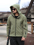 themeisles Autumn and Winter Side Seam Pockets Hooded Solid Color Men's Youth Zipper Jacket Outdoor Jackets for Men