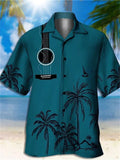 themeisles Men's Short Sleeve Lapel Shirt Hawaiian Coconut Print Blue Black S M L XL 2XL 3XL 4XL 5XL