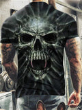 themeisles Fashion New Cool Skull 3D Digital Printing Men's Short-sleeved T-shirt