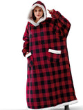 themeisles Oversized Wearable Blanket Flannel Thick Soft Warm Long Hoodie Blanket Big Hooded Sweatshirt Hoodie Blanket for Adults Women Girls Teenagers