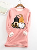 themeisles Women's Christmas Sweatshirt Pullover Active Pullover Sherpa Fleece Blue Pink Yellow Graphic Christmas Round Neck Long Sleeve Fleece S M L XL 2XL 3XL / Fleece lined