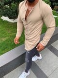 themeisles Men's T Shirt Tee Shirt Long Sleeve Shirt Button Down Collar Casual Long Sleeve Button-Down Clothing Apparel Cotton Fashion Lightweight Muscle Big and Tall