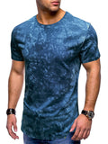 themeisles Men's T-shirt Hip-hop Tie-dye Short-sleeved Summer Round Neck T-shirt