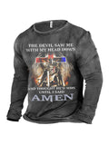 themeisles AMEN Cotton Loose Printed Pullover T-shirt