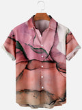 themeisles Summer Short-sleeved Shirt Marble Texture 3D Digital Printing Men's Tops Shirt S-4XL