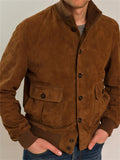 themeisles Solid Color Fashionable Men's Jacket Coat