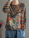 themeisles Autumn And Winter Loose Casual Pullover Round Neck Retro Sweater