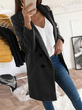 themeisles Casual Suit Collar Women's Solid Color Coat