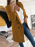 themeisles Casual Suit Collar Women's Solid Color Coat