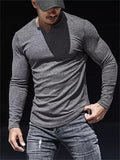 themeisles Men's T Shirt Tee Long Sleeve Shirt Plain V Neck Street Sports Long Sleeve Clothing Apparel Fashion Designer Casual Comfortable