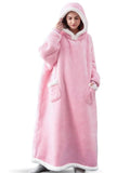 themeisles Oversized Wearable Blanket Flannel Thick Soft Warm Long Hoodie Blanket Big Hooded Sweatshirt Hoodie Blanket for Adults Women Girls Teenagers