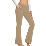 themeisles Women's Autumn and Winter Solid Color Casual Micro-lapel High Waist Slim Wide Leg Yoga Fitness Pants Sweatpants