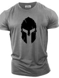 themeisles Men's Sports 3D Summer Fitness Round Neck Short Sleeve T-shirt Simple Mask Man Personality Pattern Wrinkle-resistant Short Sleeve