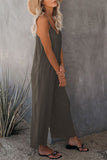 themeisles Strap Jumpsuit Women's New Solid Color Pocket Casual Jumpsuit