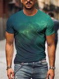 themeisles Bright Star Digital Printing Round Neck Casual Men's Sports Short-sleeved 3D T-shirt