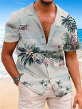 themeisles Hawaii Short Sleeve Lapel Shirt Gray Green Blue Yellow S M L XL 2XL 3XL 4XL 5XL