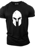 themeisles Men's Sports 3D Summer Fitness Round Neck Short Sleeve T-shirt Simple Mask Man Personality Pattern Wrinkle-resistant Short Sleeve