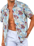 themeisles Hawaii Shirt Casual Floral Print Men's Short Sleeve Printed Top S M L XL 2XL 3XL 4XL