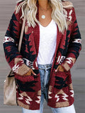 themeisles Printed Fringed Fashionable Casual Cardigan Coat