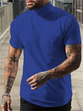 themeisles Men's T shirt Tee Plain Turtleneck Street Holiday Short Sleeve Clothing Apparel Fashion Casual Comfortable