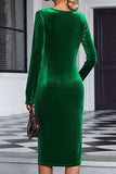 themeisles Ruched Slit Asymmetrical Neck Wrap Dress