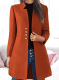 themeisles Collarless Autumn And Winter Mid Length Coat