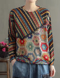 themeisles Autumn And Winter Loose Casual Pullover Round Neck Retro Sweater