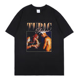 themeisles Aidase New 2pac Rap T Shirts print O-Neck Short Sleeve Regular Mens Top Quality Hip hop tShirt Tupac cotton black oversize t-shirt