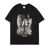 themeisles Aidase New 2pac Rap T Shirts print O-Neck Short Sleeve Regular Mens Top Quality Hip hop tShirt Tupac cotton black oversize t-shirt