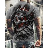 themeisles Aidase  Summer  Skull Printed TShirt For Men Casual Short Sleeve Clothes Streetwear Oversized T-Shirt Hip Hop 3D Printing O-NeckTop Tees