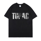 themeisles Aidase New 2pac Rap T Shirts print O-Neck Short Sleeve Regular Mens Top Quality Hip hop tShirt Tupac cotton black oversize t-shirt