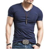 themeisles Aidase  New Men V-neck T Shirt 6 colors Fitness Mens T-shirts V neck Man T-shirt For Male Clothing Tshirts M-4XL Tops o-neck Tees