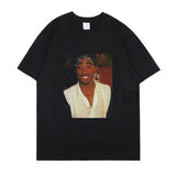 themeisles Aidase New 2pac Rap T Shirts print O-Neck Short Sleeve Regular Mens Top Quality Hip hop tShirt Tupac cotton black oversize t-shirt