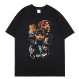 themeisles Aidase New 2pac Rap T Shirts print O-Neck Short Sleeve Regular Mens Top Quality Hip hop tShirt Tupac cotton black oversize t-shirt