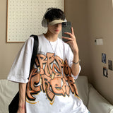 themeisles Aidase  Men T Shirt Graffiti Letter O-neck Male Cotton T-shirt Thin Summer Causal Tshirts Fashion Daily Half Sleeve Loose Tees M-5XL