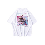 themeisles Aidase Hip Hop Tee Oversize T Shirt Streetwear Cartoon Letter Print T-Shirt Harajuku Cotton Summer Short Sleeve Tshirt Men