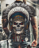 themeisles Aidase  Summer  Skull Printed TShirt For Men Casual Short Sleeve Clothes Streetwear Oversized T-Shirt Hip Hop 3D Printing O-NeckTop Tees