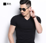 themeisles Aidase  New Men V-neck T Shirt 6 colors Fitness Mens T-shirts V neck Man T-shirt For Male Clothing Tshirts M-4XL Tops o-neck Tees