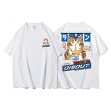 themeisles Cat Cartoon Graphic Men Tshirt Casual Baggy Short Sleeve T-shirt Japanese Style Oversized T Shirt Men's Clothing