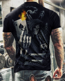 themeisles Aidase  Summer  Skull Printed TShirt For Men Casual Short Sleeve Clothes Streetwear Oversized T-Shirt Hip Hop 3D Printing O-NeckTop Tees