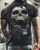 themeisles Aidase  Summer  Skull Printed TShirt For Men Casual Short Sleeve Clothes Streetwear Oversized T-Shirt Hip Hop 3D Printing O-NeckTop Tees