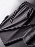 themeisles Men's Athletic Pants Trousers Cropped Pants Casual Pants Pocket Drawstring Elastic Waist Plain Breathable Quick Dry Casual Daily Fashion Streetwear Black